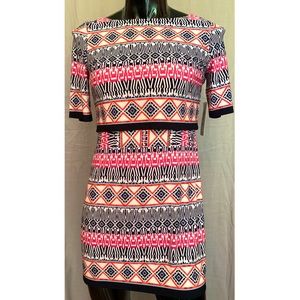 Eliza J Striking Geometric Print Dress